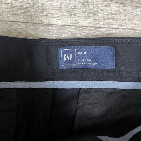 Gap 02 R Slim Crop Mid Rise Chino Denim Jeans Black Women’s Size 2 - Picture 7 of 8